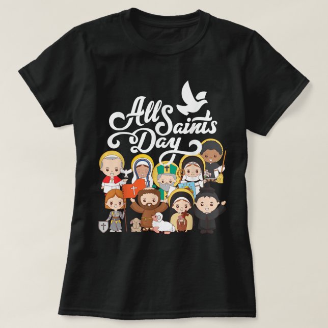 T-shirt Tous les Saints Day Enfants catholiques St Francis (Design devant)