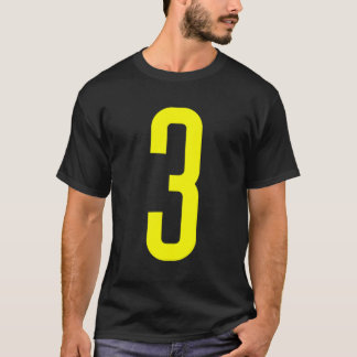 T-shirt Tous les Sports Fan Favori Jaune Numéro 3 Jersey