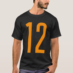 T-shirt Tous les Sports Fan Favori Orange Numéro #12 Jerse