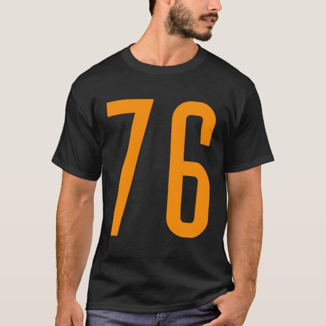 T-shirt Tous les Sports Fan Favorite Orange Numéro 76 Jers (Devant)