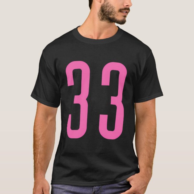 T-shirt Tous les Sports Fan Favorite rose Numéro 33 Jersey (Devant)