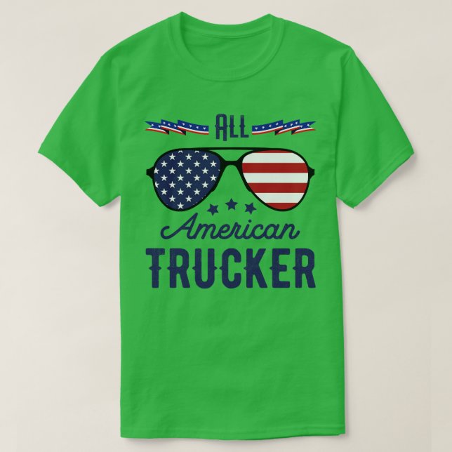 T-shirt Tous les Trucker américains 4 juillet Lunettes de  (Design devant)