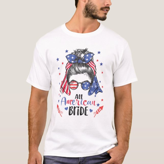 T-shirt Tous Lunettes Drapeau États-Unis Bun (Devant)