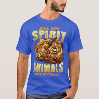 T-shirt Tous Mes Animaux D'Esprit Sont Des Dinosaures Exti