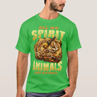 T-shirt Tous Mes Animaux D'Esprit Sont Des Dinosaures Exti