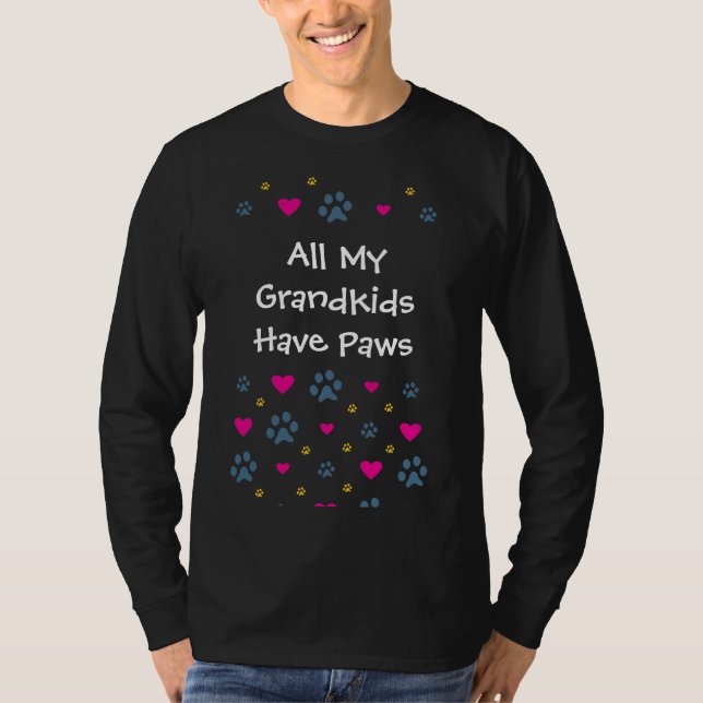 T-shirt Tous mes Grandkids-Petits-enfants ont des pattes (Devant)