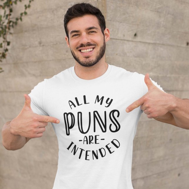 T-shirt Tous Mes Puns Sont Destinés (intended puns shirt)