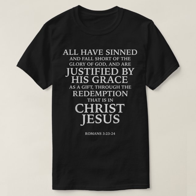 T-shirt Tous Ont Péché (W) - Bible Verse Romans 323-24 Sc (Design devant)