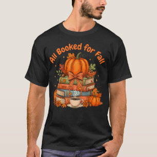 T-shirt Tous Réservés Pour Livres D'automne Café Feuilles