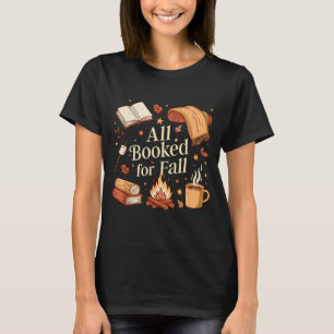 T-shirt Tous Réservés Pour Livres D'automne Café Feuilles