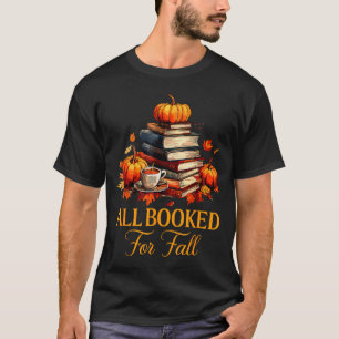 T-shirt Tous Réservés Pour Livres D'automne Café Feuilles