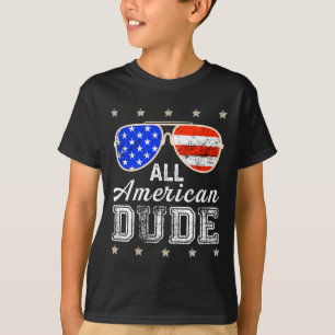 T-shirt Tout Américain Mec 4 Juillet Famille Lunettes de s