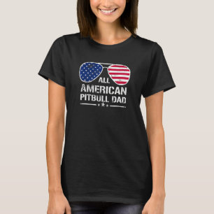 T-shirt Tout américain Pitbull Papa Drapeau Américain Patr