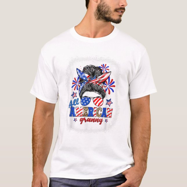 T-shirt Tout American Granny Messy Bun (Devant)