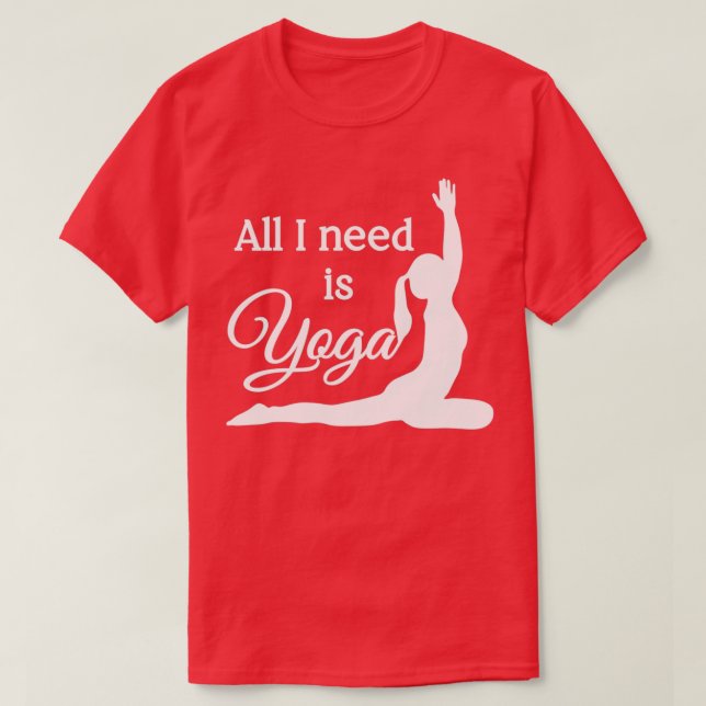 T-shirt Tout ce dont j'ai besoin c'est Yoga White Cyan (Design devant)
