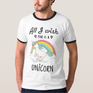 T-shirt Tout ce que je souhaite est une licorne
