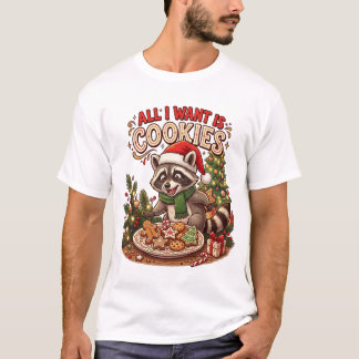 T-shirt Tout ce que je veux, c'est des cookies – Raton lav