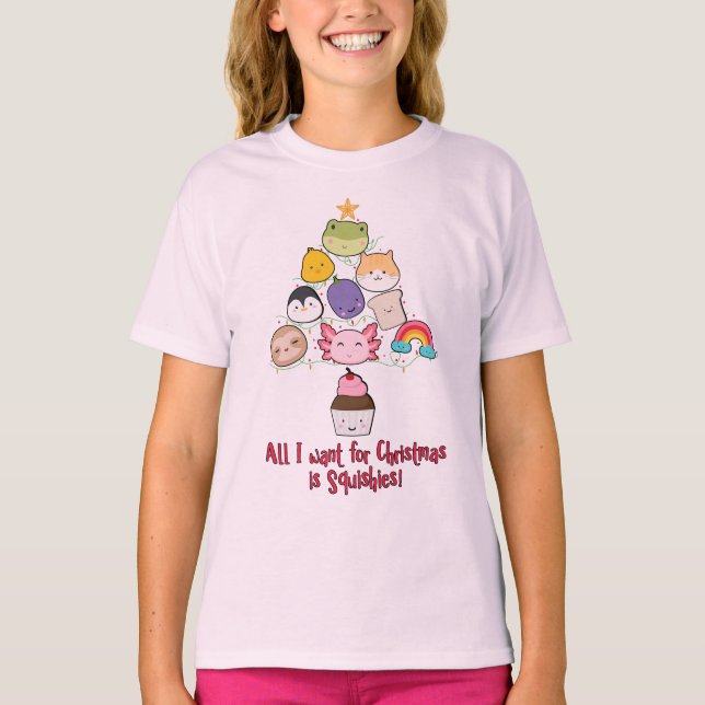 T-shirt Tout Ce Que Je Veux C'Est Squishies Xmas Tree (Devant)