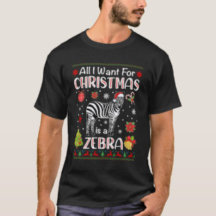 T-shirt Tout Ce Que Je Veux, C'Est Un Zèbre Pour Noël Paja