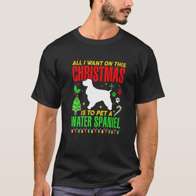 T-shirt Tout Ce Que Je Veux Pour Ce Noël, C'Est Pet Un Spa (Devant)