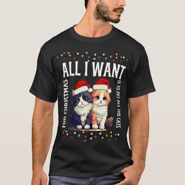 T-shirt Tout ce que je veux pour Noël, c'est d'animaux de  (Devant)