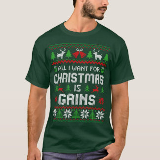 T-shirt Tout ce que je veux pour Noël, c'est des gains