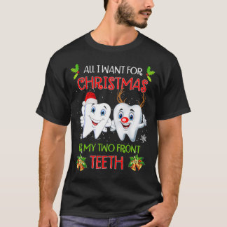 T-shirt Tout ce que je veux pour Noël, c'est Mon Deux Fron