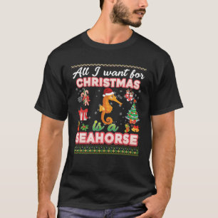 T-shirt Tout Ce Que Je Veux Pour Noël, C'Est Un Cheval De