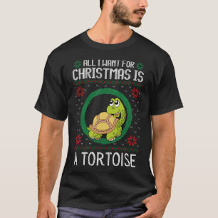 T-shirt Tout ce que je veux pour Noël, c'est une tortue.