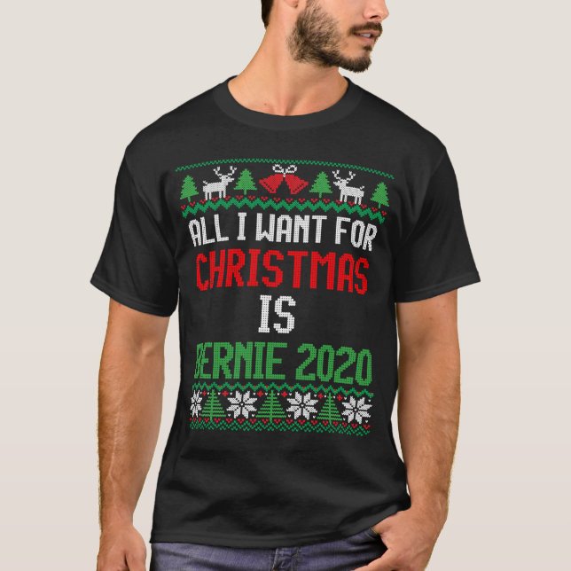T-shirt Tout ce que je veux pour Noël est Bernie 2020 Bern (Devant)