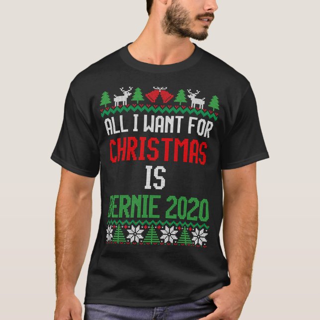 T-shirt Tout ce que je veux pour Noël est Bernie 2020 Bern (Devant)