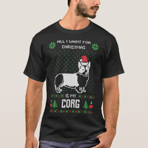T-shirt Tout Ce Que Je Veux Pour Noël Est Mon Corgi Xmas U