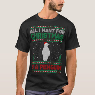 T-shirt Tout ce que je veux pour Noël est un pingouin vila