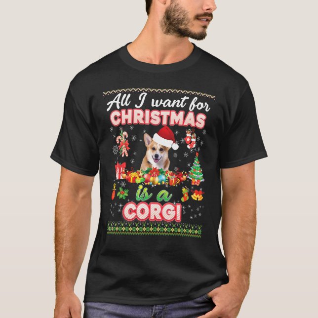 T-shirt Tout ce que je veux pour Noël est un pull pour chi (Devant)