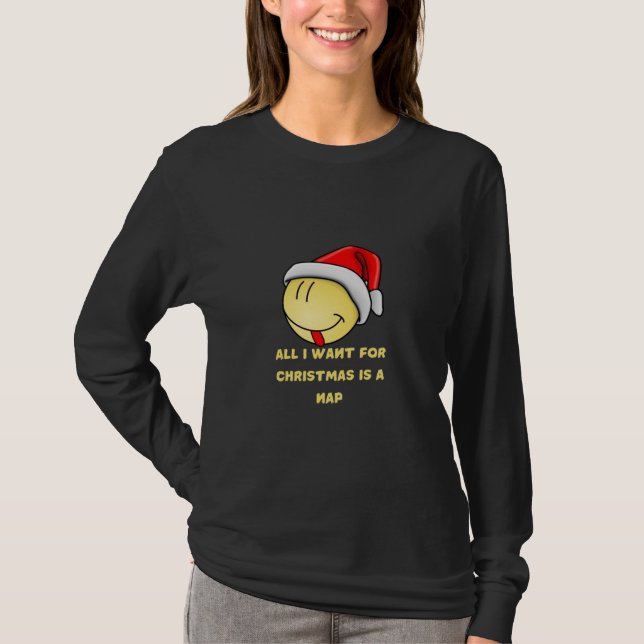 T-shirt Tout ce que je veux pour Noël est une sieste - vac (Devant)