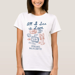 T-shirt Tout ce que je vois est l'amour Seafood Coastal En