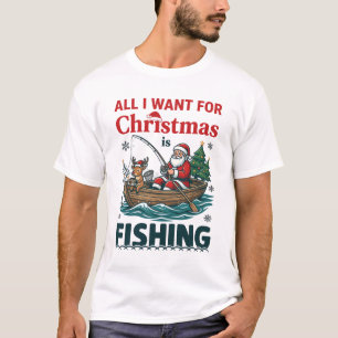 T-shirt Tout ce que Noël veut, c'est un bateau de renne du