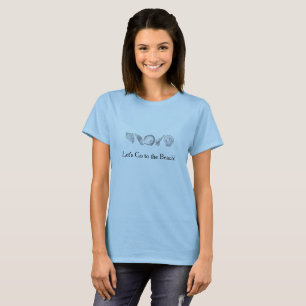 T-shirt Tout Coquillage Couleur Dessiné À La Main
