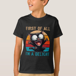 T-shirt Tout d'abord, je suis un délicieux homme de chats