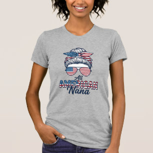 T-shirt Tout design vectoriel de chignon désordonné patrio