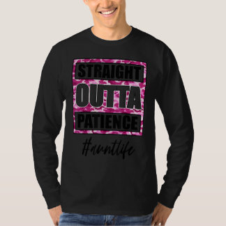 T-shirt Tout Droit Patience Auntlife Camo Rose Pour La Plu
