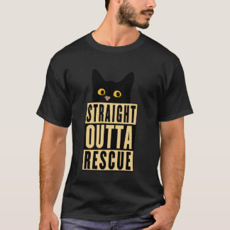 T-shirt Tout droit sortie du sauvetage Chat noir Hommes Fe