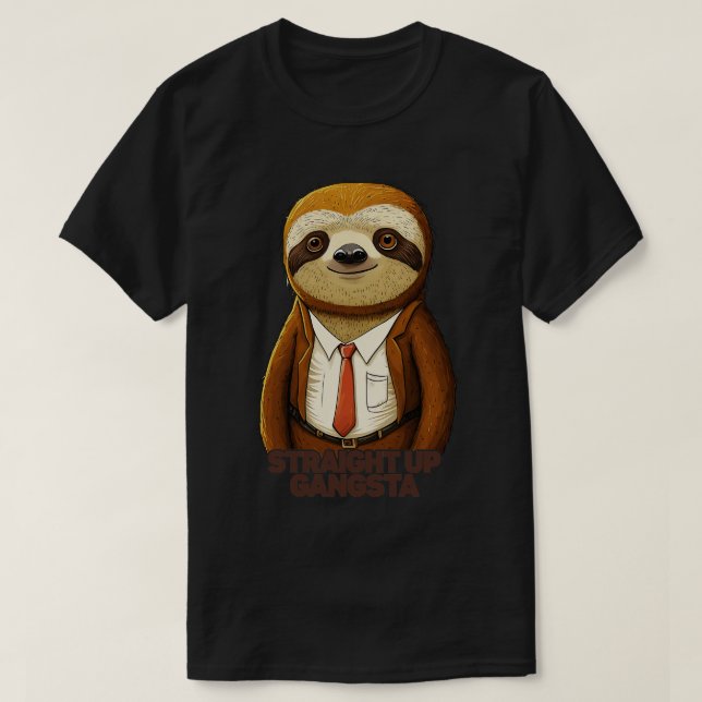 T-shirt Tout droit vers Gangsta Sloth (Design devant)