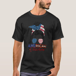 T-shirt Tout enseignant américain 4 juillet Nœud américain
