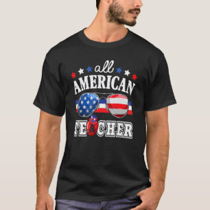 T-shirt Tout Enseignant Américain Lunettes De Soleil Drape