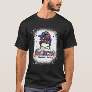 T-shirt Tout enseignant de garderie américain jour léopard