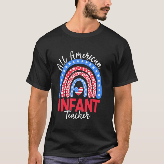 T-shirt Tout Enseignant de nourrisson Américain Drapeau Am (Devant)