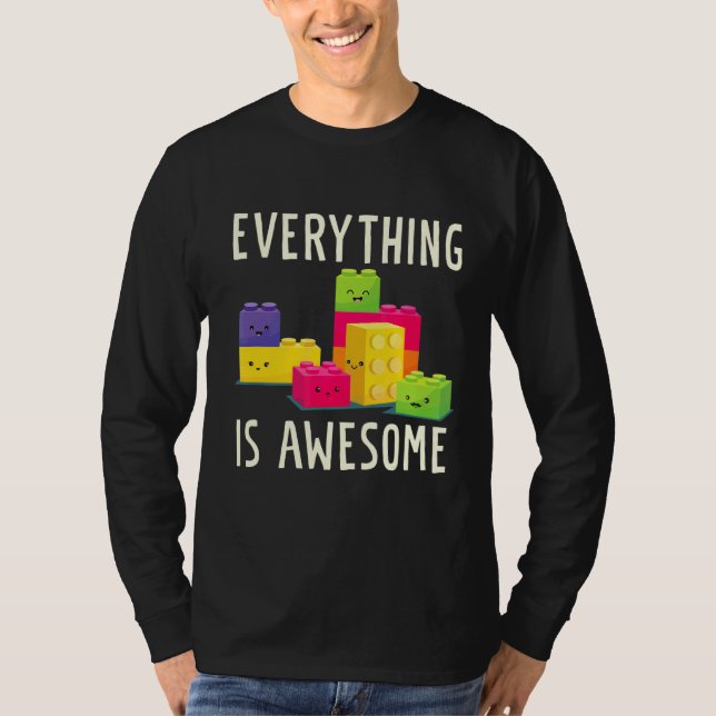 T-shirt Tout est génial Bâtiments Blocks Puzzle (Devant)