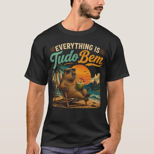 T-shirt Tout est Tudo Bem Plage de Capybara (Devant)