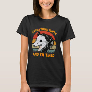 T-shirt Tout Fait Mal Et Fatigué Raccoon Raccoon Mème Gym